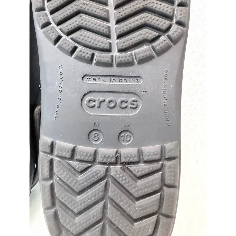 Crocs Crocband Clog Black White Platform Sandals Men 8 Women 10 11016-001